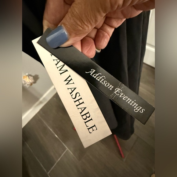 Addison Evenings Elegant Black shear Sleeves Evening knee length Dress size 8 - Picture 9 of 14